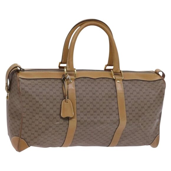 GUCCI Micro GG Supreme Boston Bag PVC Leather Beige - Picture 1 of 16